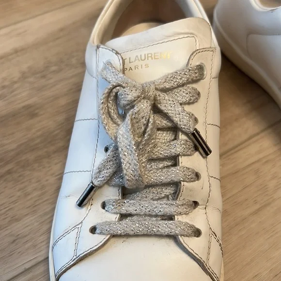 Saint Laurent YSL Leather Signature Court Sneakers - 37- US 7